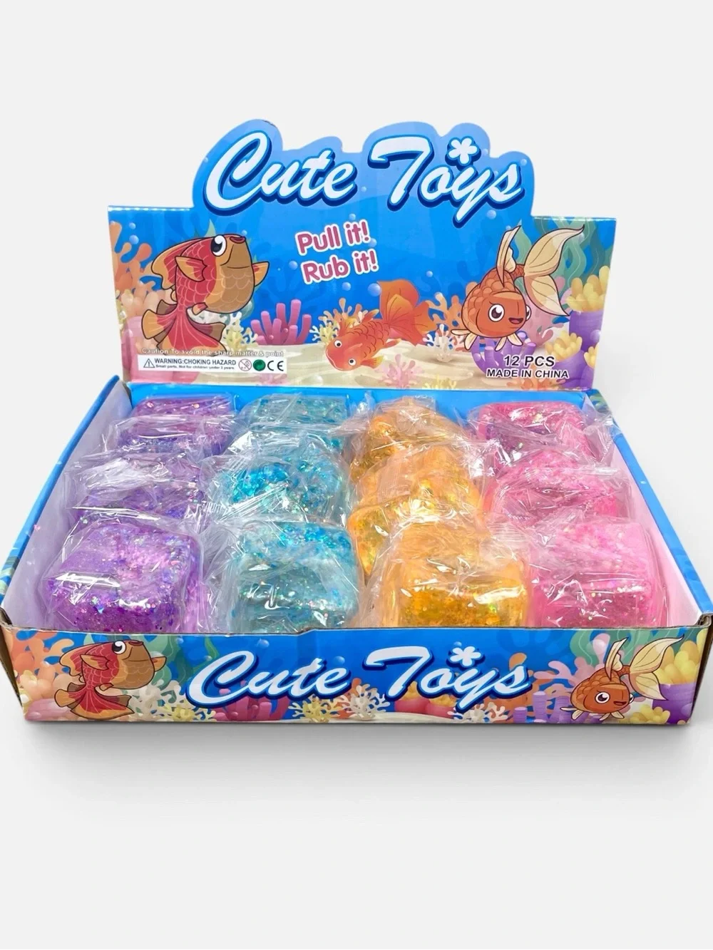 Glitter Squishy Pink, Blue, Orange, Purple